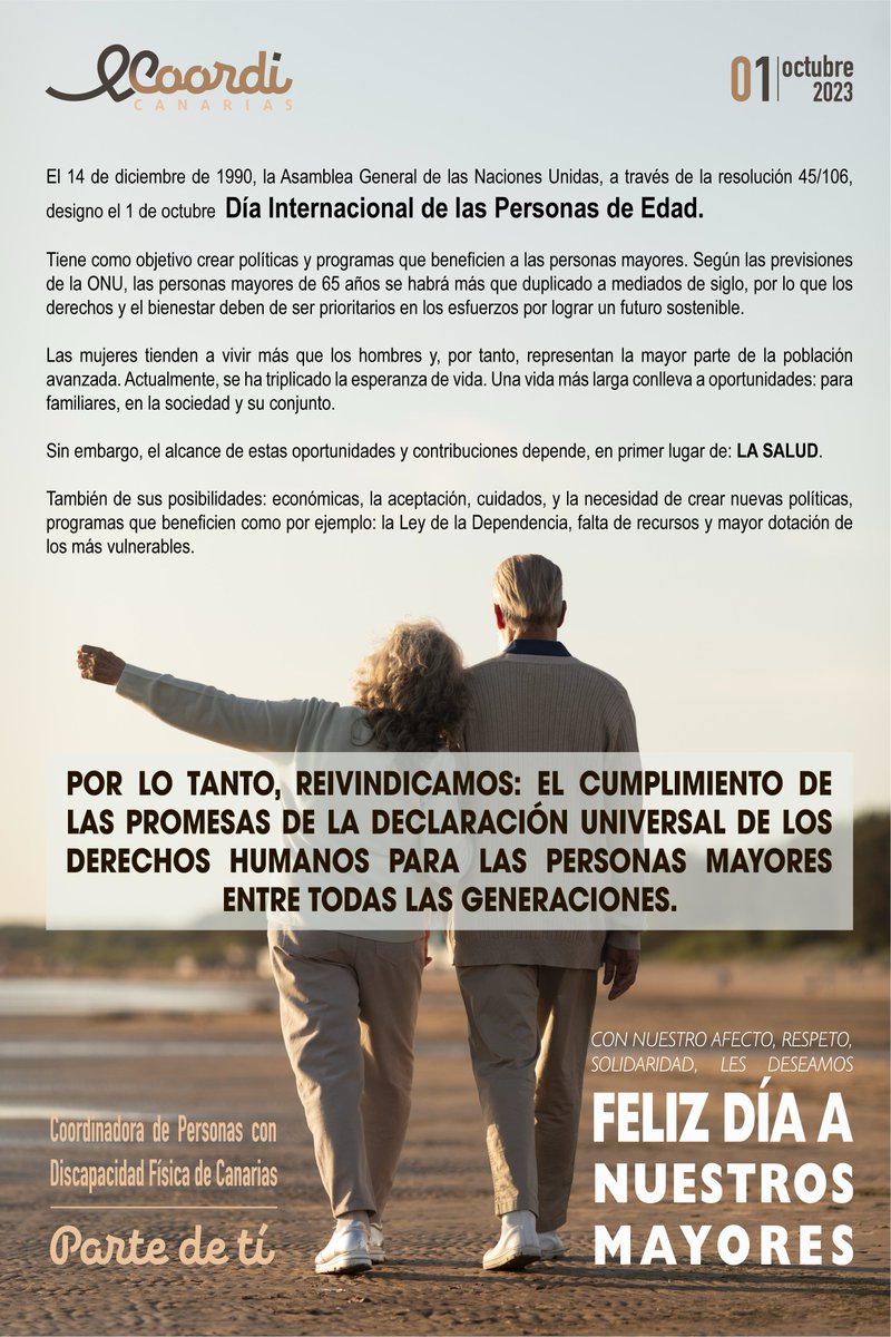 01 de octubre "Día Internacional de las Personas de Edad"