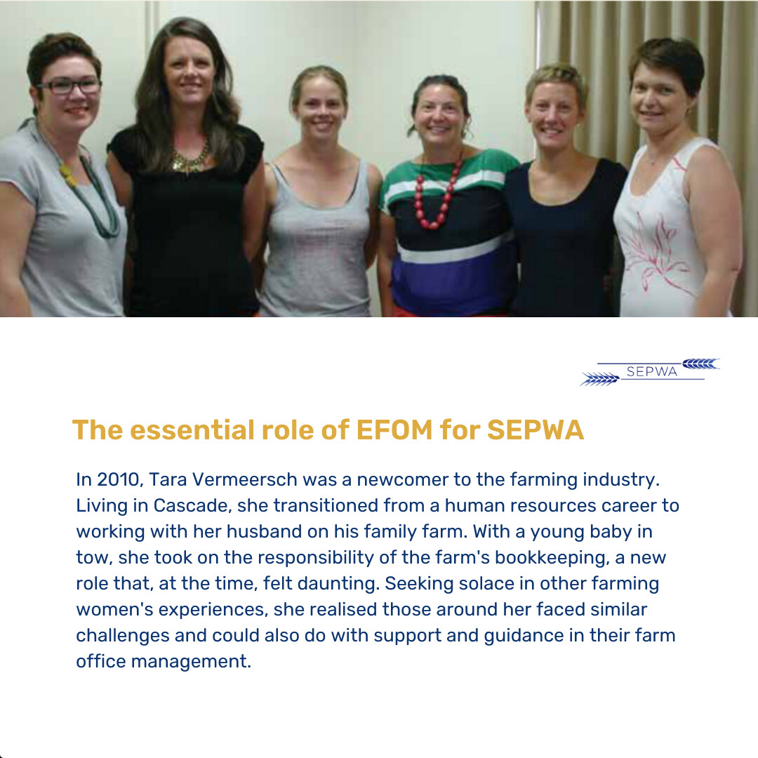 SEPWA_ag's tweet photo. Established as a sub-committee of SEPWA, The Esperance Farm Office Management (EFOM) group aims to improve farm profitability through office management.
For more information, head to: https://t.co/cBE6kU5J22
#womeninag #WAfarming #australianagriculture https://t.co/kJSgn9GTZC