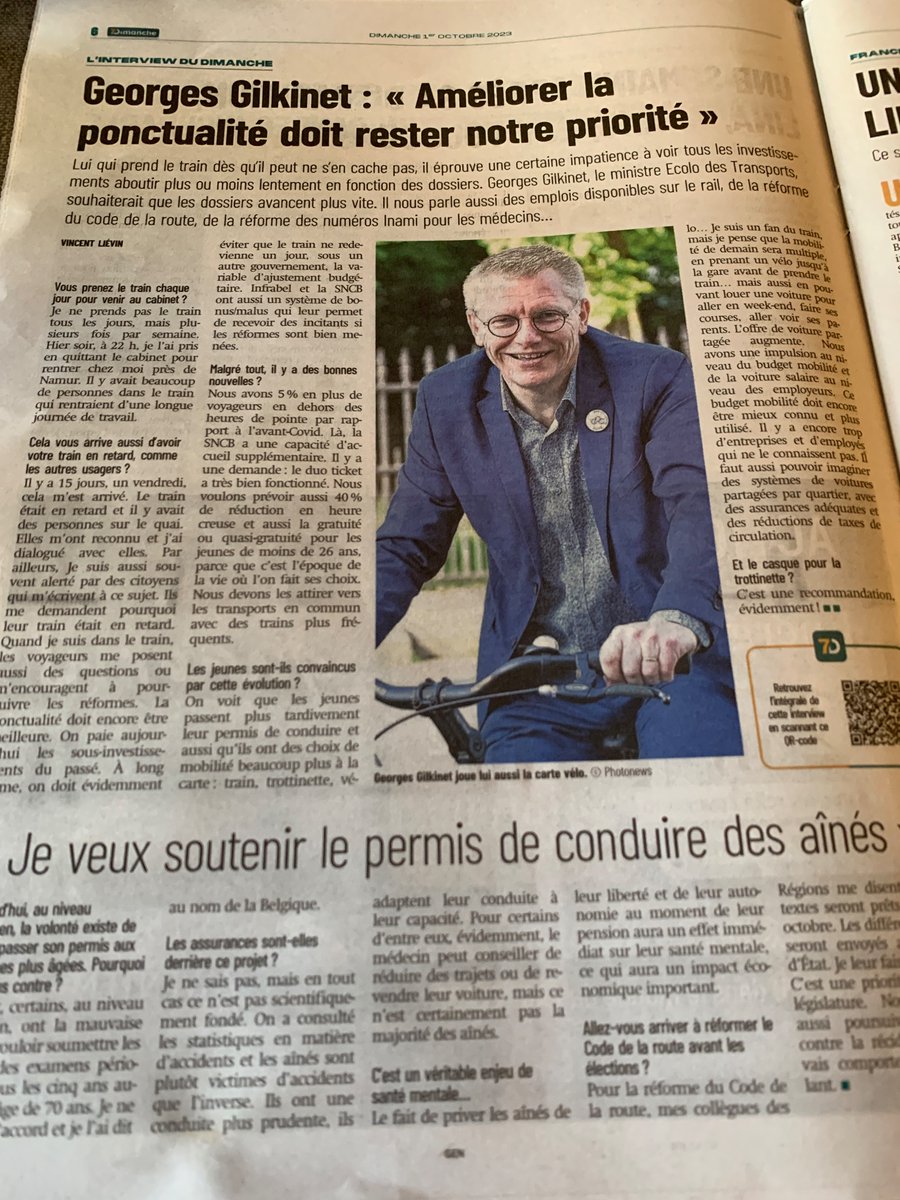 vliesante's tweet image. #7dimanche interview @GeorgesGilkinet , le ministre Ecolo des Transports, nous parle des emplois disponibles sur le rail, de la réforme du code de la #route, de la réforme des numéros #Inami #médecins… #ponctualite @Ecolo @jeanmarcnollet @RajaeMaouane sudinfo.be/id721198/artic…