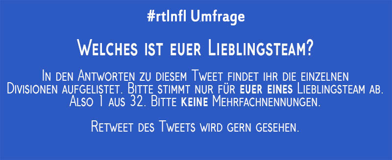 Lippo_kratis's tweet photo. 🏈 #rtlnfl 🏈

Welches ist euer Lieblingsteam in der #NFL📷?
Bitte das Bild anschauen &amp; bei der Umfrage mitmachen.

Bitte nur 1 aus 32!!!!! Teams auswählen.

Die Divisionen stehen alphabetisch geordnet in den Antworten zu diesem Tweet

Gerne retweeten

#ENDZN #NFLger https://t.co/sM3nDotk0a