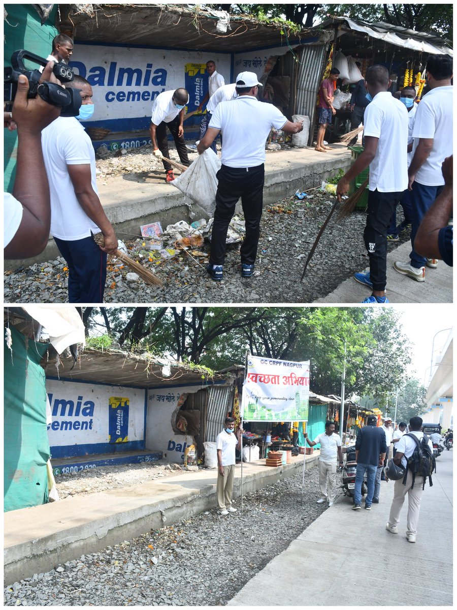gccrpfnagpur's tweet photo. #Safaiabhiyan in connection with "Swachhta hi seva " at GC CRPF, Nagpur in nearby area YCC college Hingna road to Ambajhari
@WSCRPF2016 @southzone_hyd @crpfindia @PMOIndia @HMOIndia https://t.co/qwZ3gOgsZD