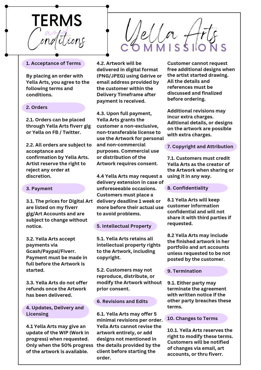 [ Updated Commission Terms and Conditions ]