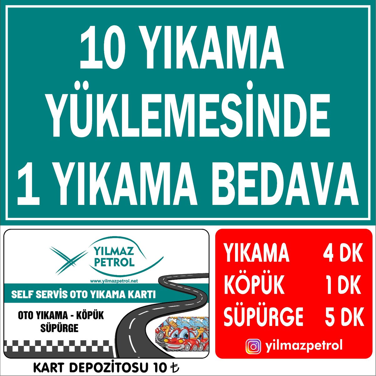 OTO YIKAMA, KAMPANYASI...
instagram.com/yilmazpetrol/