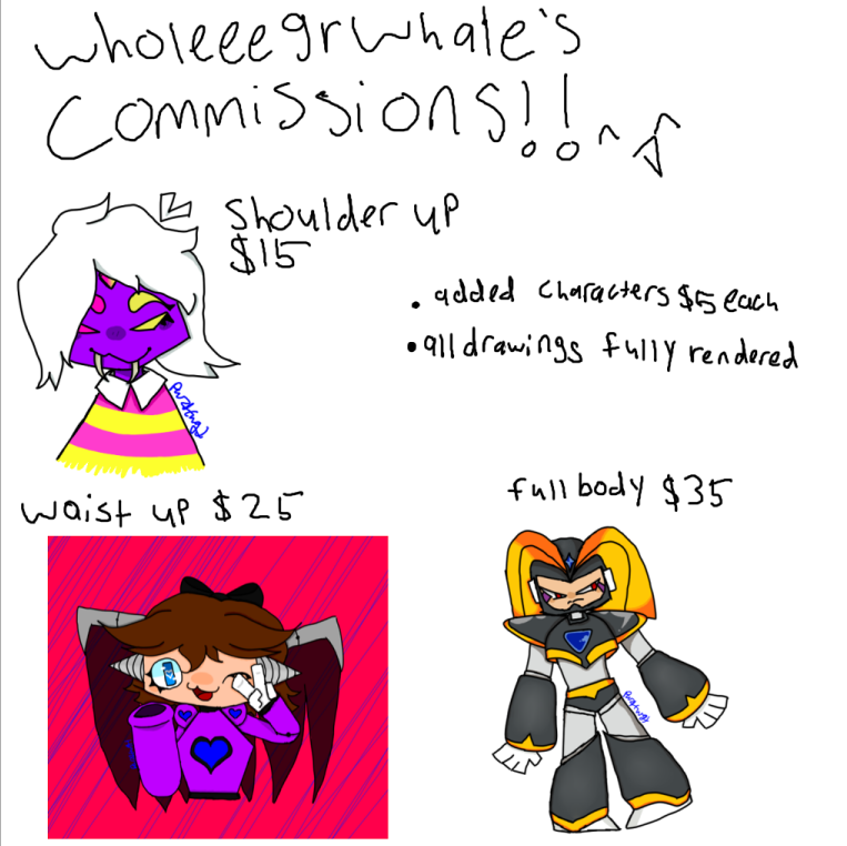Wholeeegrwhale's tweet photo. hello guys!! I'm finally opening up commissions!! feel free to DM me for more information!! https://t.co/ZPMK9kmmYW