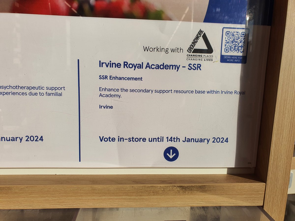 If you are shopping in Tesco Irvine please vote for us. We are hoping to fund some trikes for our young people to use outdoors @IrvineRoyalAcad #believeinbetter