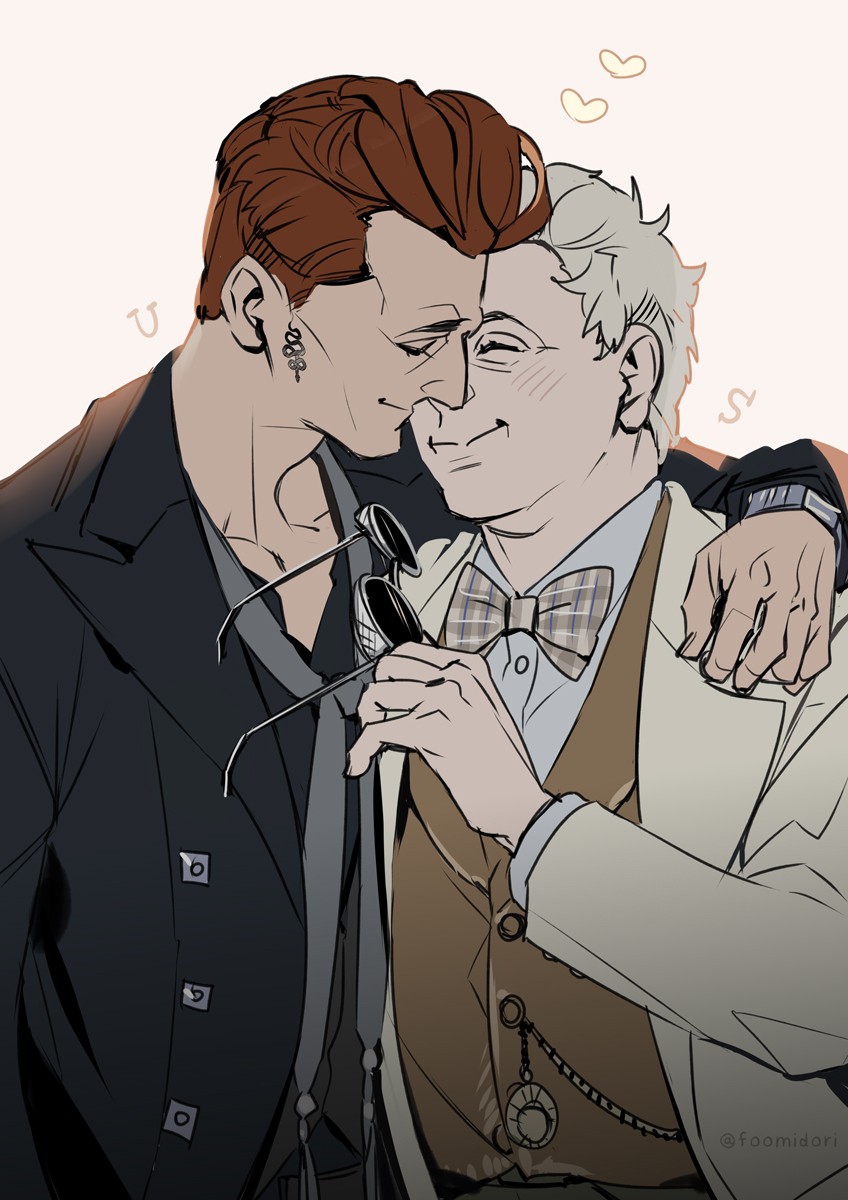 「 なかよし  GoodOmens FanArt」|碧 風羽 Foo Midoriのイラスト