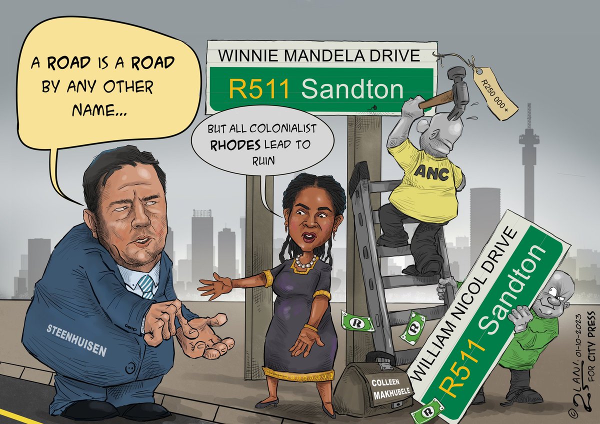 My cartoon for @City_Press today #winniemandeladrive #joburgcity