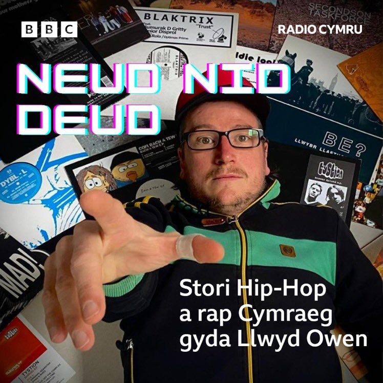 Graff-i-ti (@llwyd_owen) on Twitter photo Cofiwch wrando ar NEUD NID DEUD, stori hip-hop Cymraeg, heno am 19:00 ar <a href="/BBCRadioCymru/">Radio Cymru</a>... neu fory ar <a href="/BBCSounds/">BBC Sounds</a>.
bbc.in/3LIoL1g Cofiwch wrando ar NEUD NID DEUD, stori hip-hop Cymraeg, heno am 19:00 ar <a href="/BBCRadioCymru/">Radio Cymru</a>... neu fory ar <a href="/BBCSounds/">BBC Sounds</a>.
bbc.in/3LIoL1g