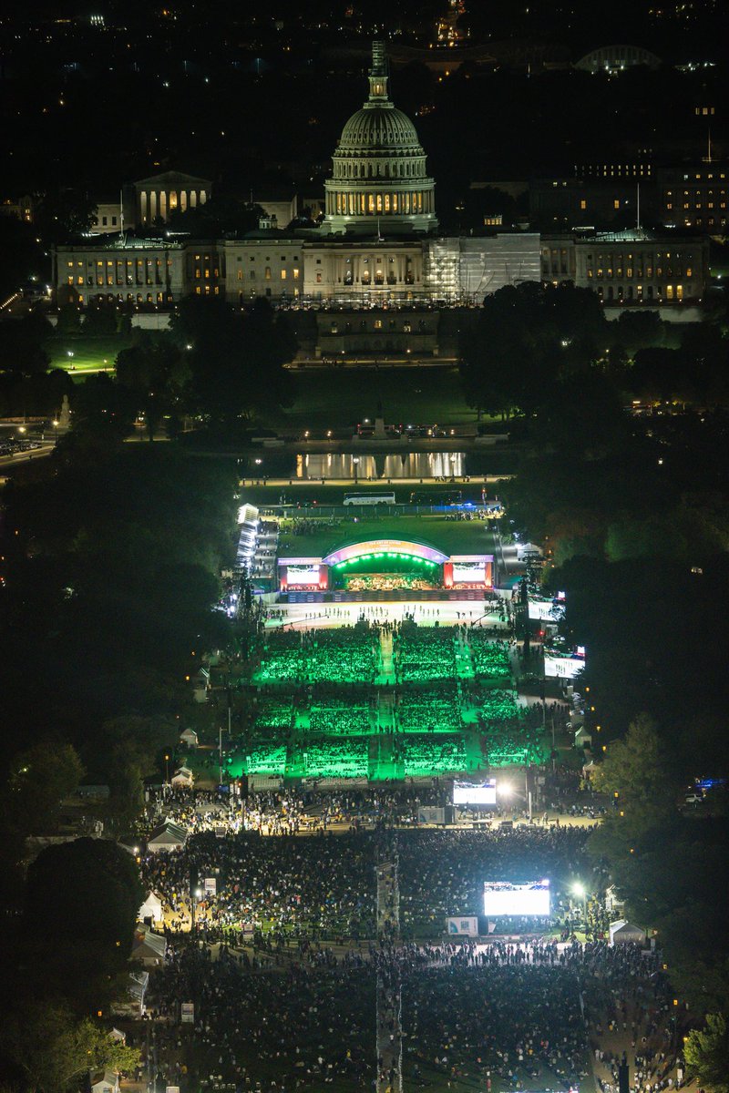 An amazing view of World Culture Festival on the National Mall in Washington, DC, taken from the top of the Washington Monument.

#worldculturefestival #nationalmall #washingtondc