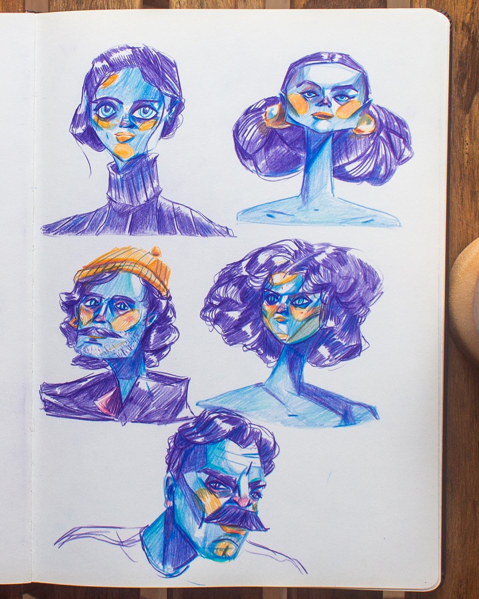 the_nayled's tweet photo. Some portraits ! Hope you'll enjoy ! Have a great meal
#porttrait #characterdesign #coloredpencil #artwork #traditionnalart
#blue #orange #green #photography https://t.co/QhSs0emx4T