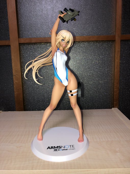 深井涼介さん()のARMSNOTEの水泳部のコウハイちゃん(白水着)届きました!!貧乳に浮き出るお腹にハイレグにお尻がえっち!! 