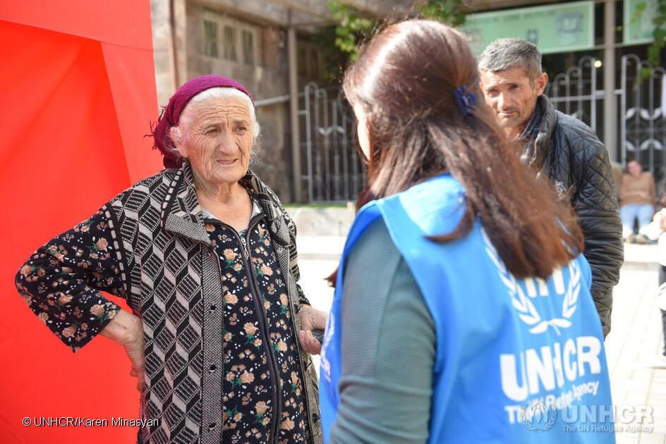 DominiqueHyde's tweet photo. Seda, 72, arrived in Armenia this week with her son and 100K+ other refugees from Karabakh.
 
“We lost everything we had,” she told our staff in Goris.
 
UNHCR is on the ground to support Armenia to reach out to the most vulnerable.
 
Please help: https://t.co/oXl3vk3yMH https://t.co/dA4Dbvk1Vv