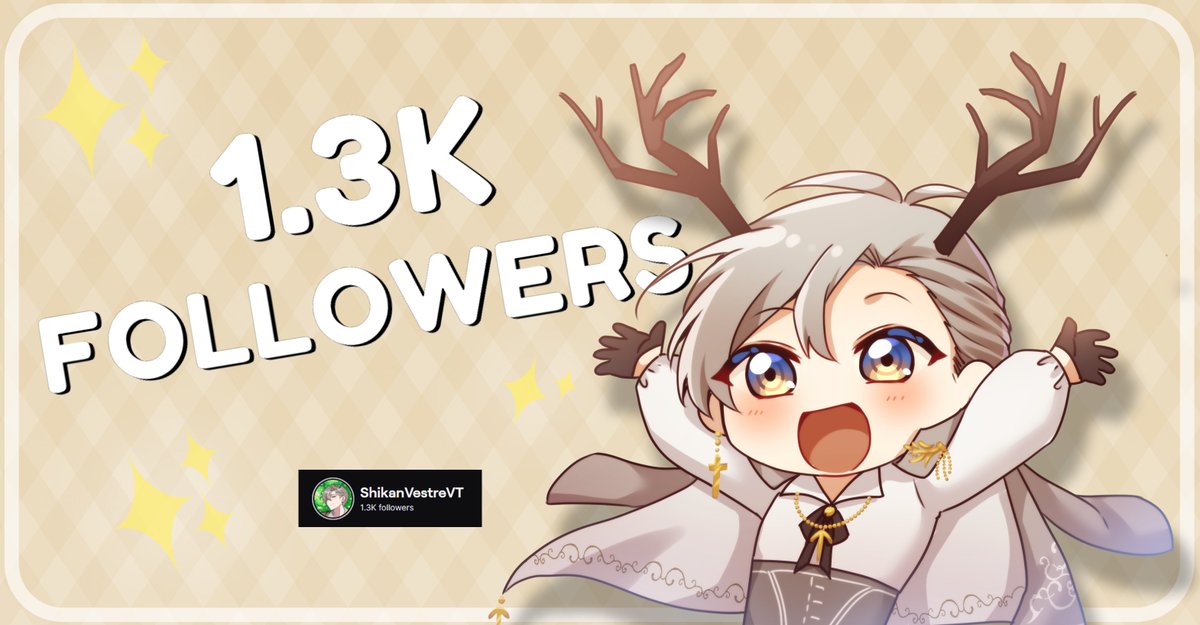 We just hit 1.3K!! Thank you all again for the support! I'm still preparing for the big event so I might have to merge all my celebrations into one but keep an eye out ♥️✨✨

#VTuberSS2023 #Vtubers #Vtuber #twitchstreamer #twitch