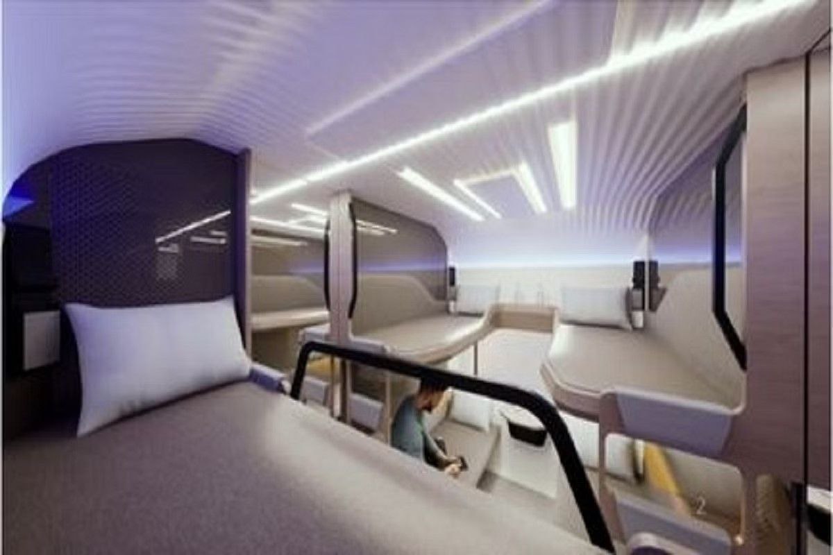 MumbaichaDon's tweet photo. First look of the Sleeper coaches of Vande Bharat Trains!

Pls don't forget to compare with the regular coaches given by UPA since decades &amp; never thought of renovations.

Thank you .@AshwiniVaishnaw Ji! https://t.co/S2hdLA8Rfe