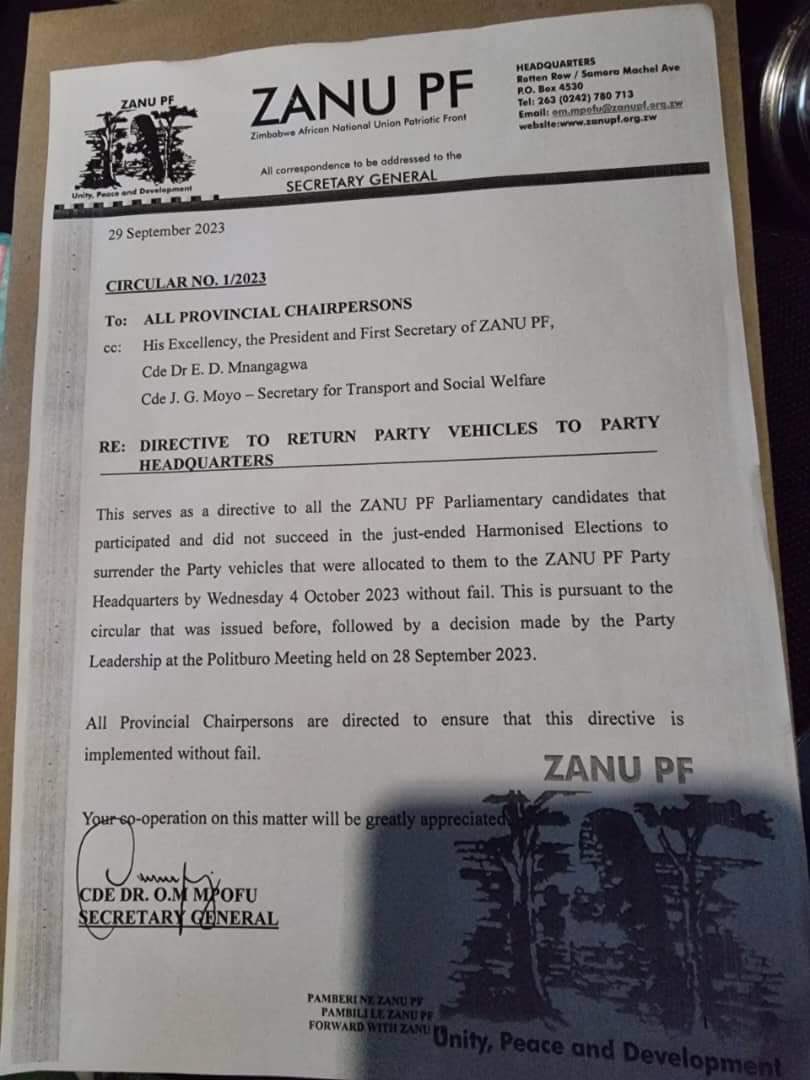 Thank You ZANU Pf, we were getting tired of seeing these GD6's in Bulawayo,  I'm glad you will be taking them all since Bulawayo rejected you on all 12 seats. Please come take your offices also, n take away your party regalias, they make the King's City very dirty as we cleaning