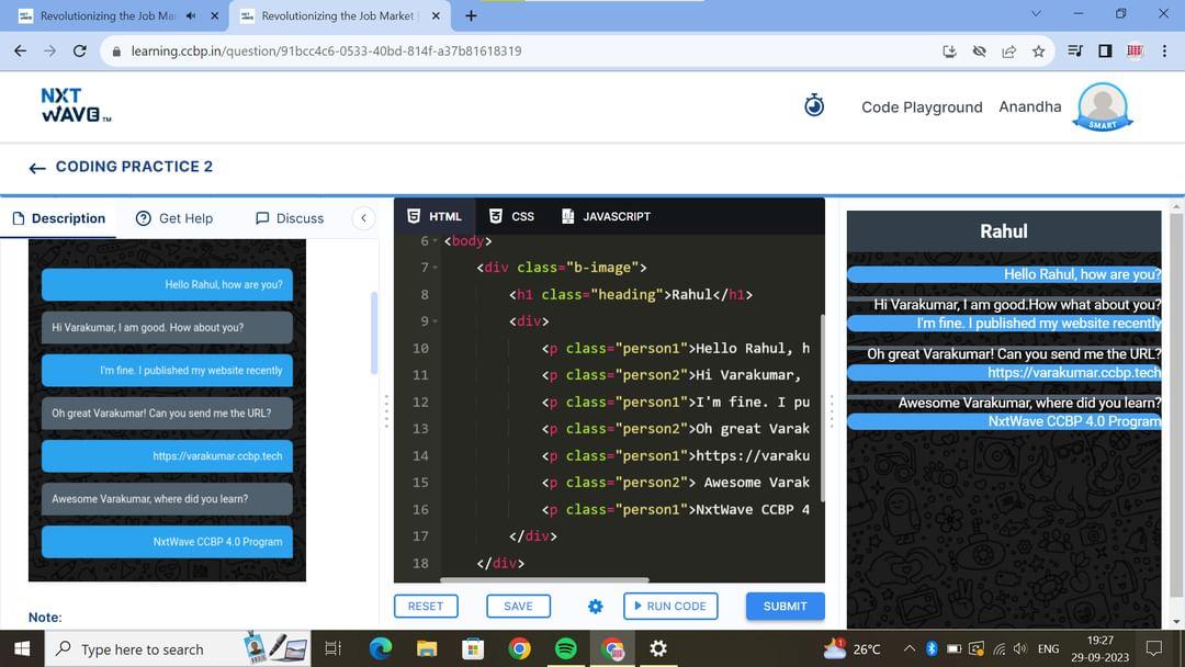 Anandha_kumar15's tweet image. On process with the second one 😉
#html #css #full_stack #frontend #NxtWave