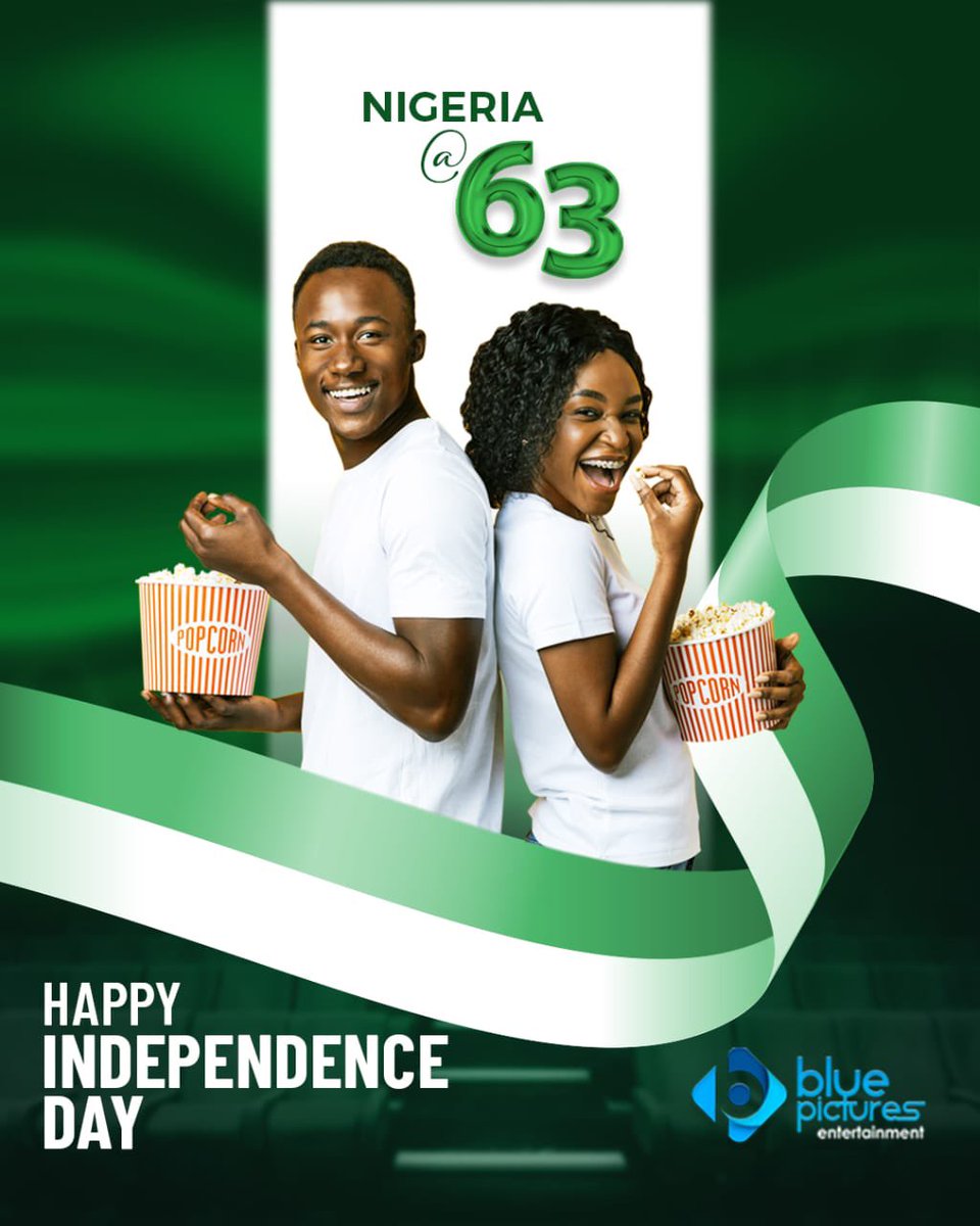 Hurray!!! 🥳🥳🥳

63 hearty cheers 🥂 to years of relentless effort and consistency.

Blue Pictures Entertainment is wishing our beloved Nigeria 🇳🇬 #happyindependence

GOD BLESS NIGERIA

#happyindependenceday #freedom #naija@63 #nigeria #bluepicturesfamily
