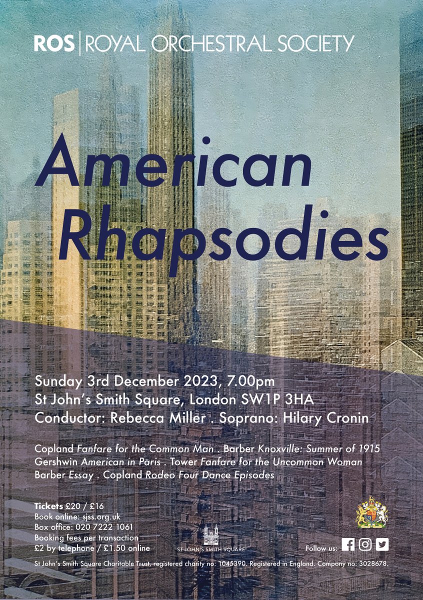 Next concert! We kick off our 2023/24 season with a veritable feast of American music AND we'll performing under our new Principal Conductor <a href="/rmconductor/">Rebecca Miller</a> – we can't wait! Tickets: sjss.org.uk/events/royal-o…