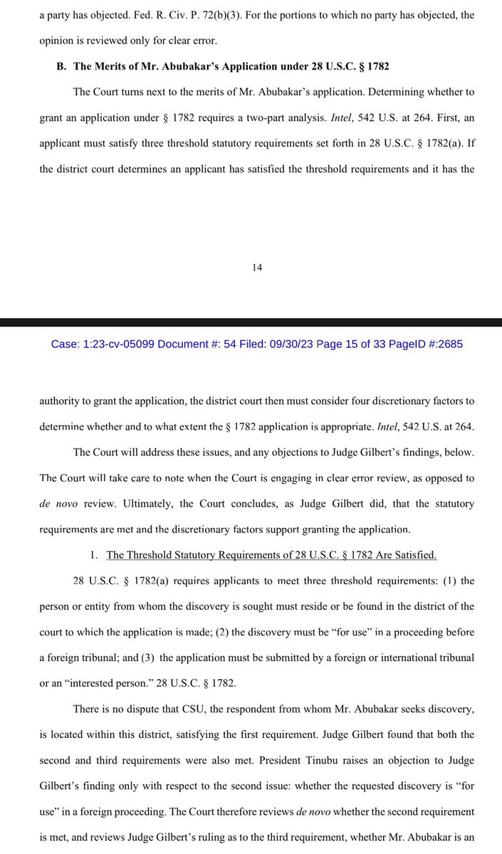 PDPNYVanguard's tweet photo. Breaking 🔥🔥🔥
@atiku 

Judge Nancy Maldonado of the district Court of Northern Illinois has  ordered CSU to release PBAT Academic Records to Atiku Lawyers, She Gave  Chicago University Management until Monday 2nd October 2023 As Deadline to release Mr. Tinubu Academic Records. https://t.co/ycMkqH5x9V