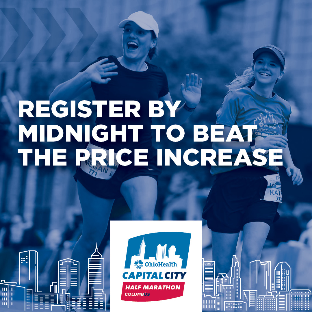 🚨LAST CHANCE TO SAVE!🚨Register by MIDNIGHT &amp; beat the price increase! Grab your friends &amp; family and register for the 2024 @ohiohealth Capital City Half &amp; Quarter Marathon and Columbus Promise 5K. Prices will never be lower! Your Event. Your Celebration! hubs.ly/Q023W_rd0