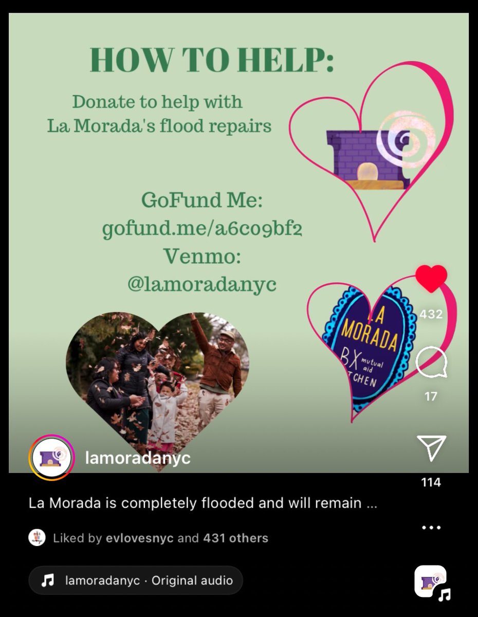 greally's tweet photo. Help out @LaMoradaNYC, which has had to close while they recover from the recent flooding in #NYC.

https://t.co/2yTTlAqc9I

Every day that La Morada is closed, the many people of limited economic means that they feed for free go hungry.
#Bronx https://t.co/bF1DmcvxBi