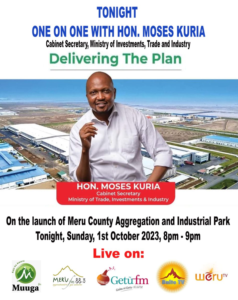 Tonight on Muuga Fm , Meru FM, GETU FM RADIO  and Weru TV . 
Stay tuned from 8Pm to 9Pm.