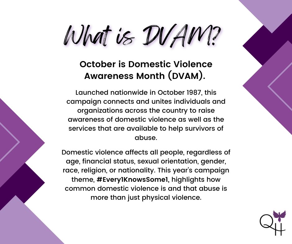 Quigleyhouse's tweet photo. October is Domestic Violence Awareness Month, or DVAM. You can join the mission to end violence in our community and participate in our Raise Your Hand for DVAM Campaign by donating here: https://t.co/zoUdGahYDH https://t.co/2BuCA9NIul