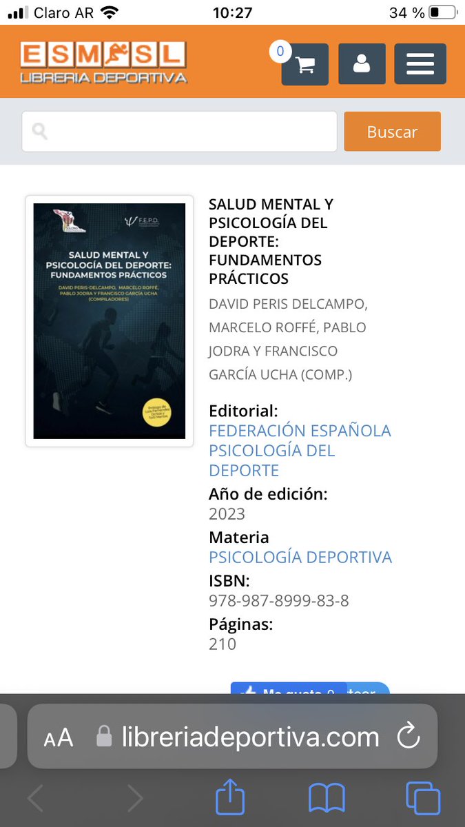 MarceloRoffe's tweet image. SALUD MENTAL Y PSICOLOGÍA DEL DEPORTE: FUNDAMENTOS PRÁCTICOS ya llegó a ESPAÑA 🇪🇸 a la librería deportiva Sanz, la más importante del mundo 🌎 en habla Hispana! 30 autores,16 temas,8 países y 4 editores! Tema súper y GBalague,AGMas entre otros!!! En Argentina 🇦🇷 1122753355 wsapp