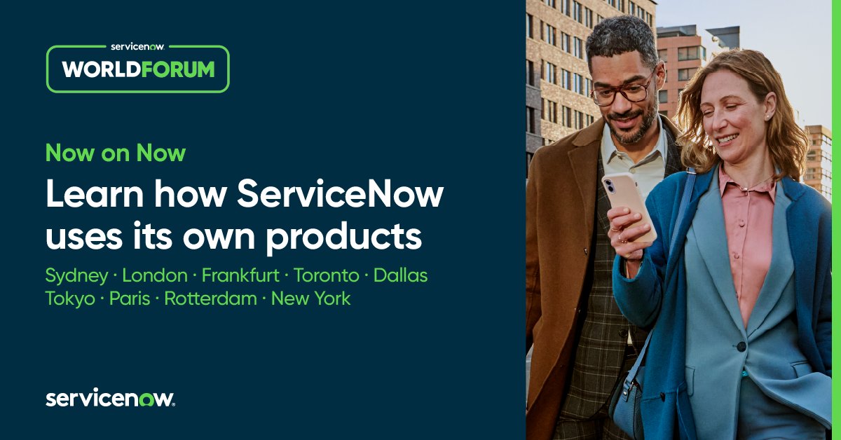 vptl133's tweet photo. ServiceNow will share real-life stories of how we use the Now Platform to embrace gen AI, develop skills intelligence, and drive digital transformation at the #ServiceNowWorldForum. We use the platform all day, every day, to run our operations. https://t.co/4PZHg8aRWC #NowOnNow https://t.co/2XFOzDv10c