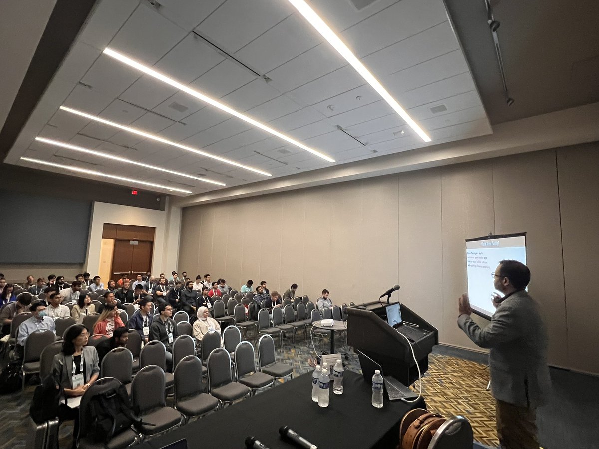 GeorgiaChal's tweet photo. Prof. @ahquresh talks about neural motion planning at the Workhop for policy learning on geometric spaces! Running till 12:00. Catch us in room 140D. @ieeeiros https://t.co/iUkz0nky43