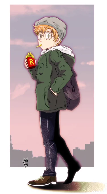 #めがねの日   眼鏡の日なんですね。  チャモロと捏造私服サマル。