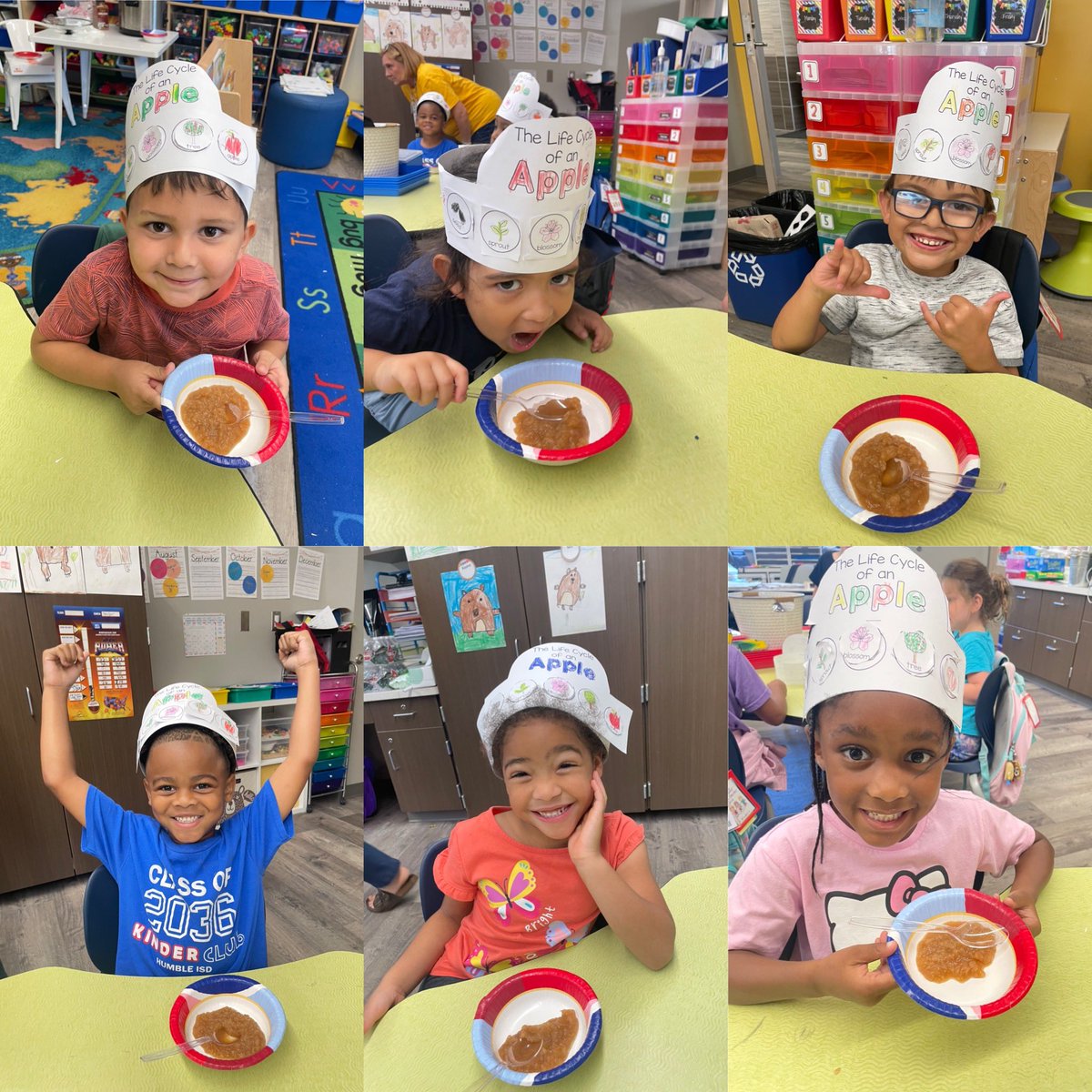 aliciamfaerber's tweet photo. The kids have been tasting and learning all about apples and the life cycle of apple trees. We ended the week by making homemade applesauce in class! Fall is here! 🍎 
@HumbleISD_GE #geanchored https://t.co/8zNu7KLwx1