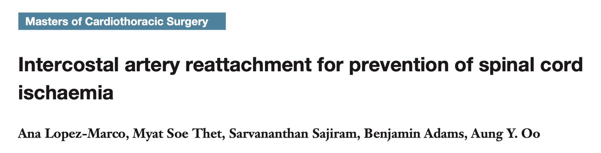 Check our last article showing different techniques for intercostal artery reimplantation during thorax-abdominal surgery @annalsofcardiothoracicsurgery
