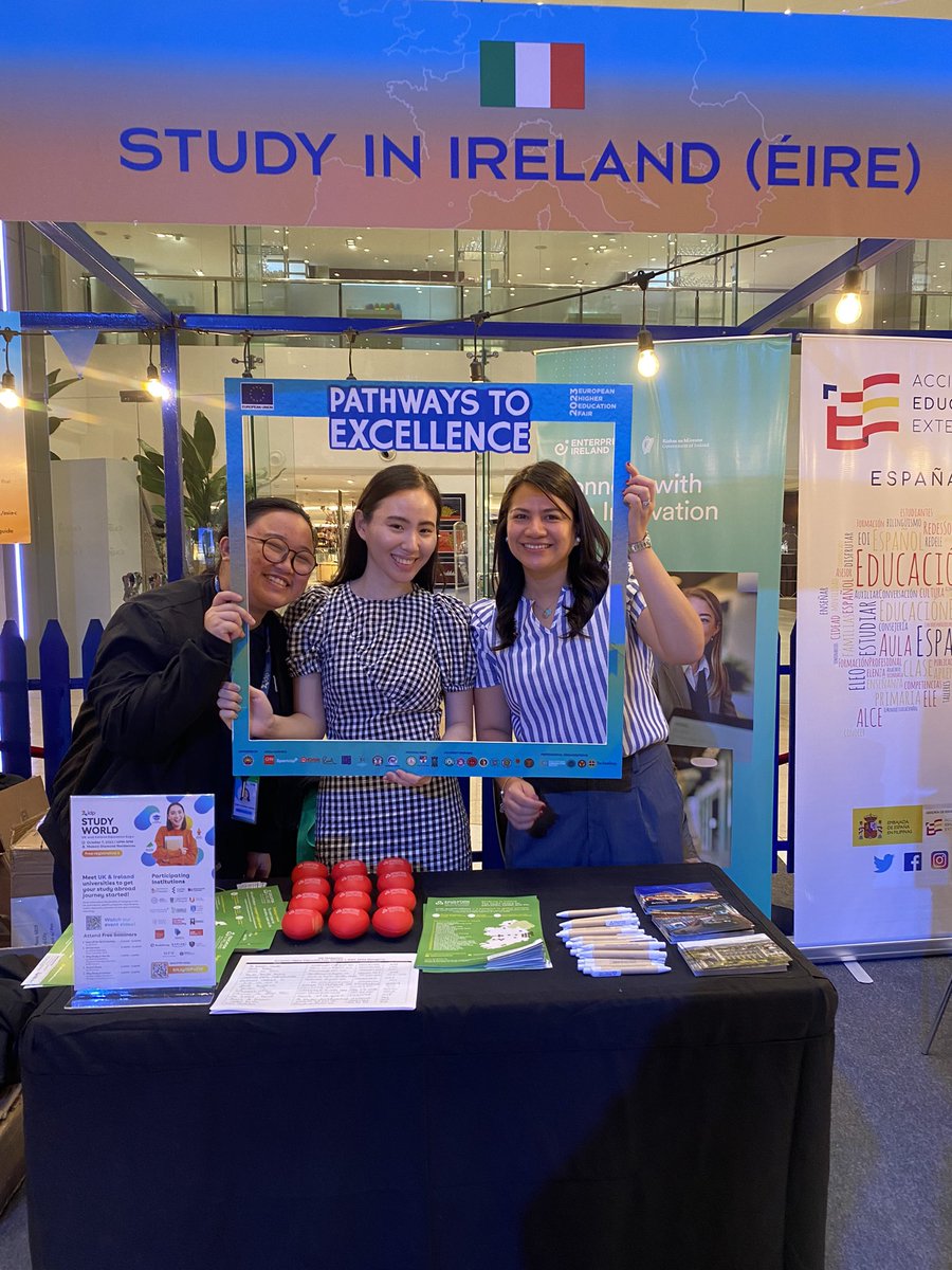 IrlEmbManila's tweet photo. Day 2 of EHEF 2023 – thank you to everyone who stopped by our booth to explore the incredible opportunities studying in Ireland can bring! 🇮🇪 

You can still join us online tomorrow for the virtual fair. Sign up for FREE at https://t.co/n37HCu6lhb and discover the #MakingOfYou https://t.co/myJm7COcnt