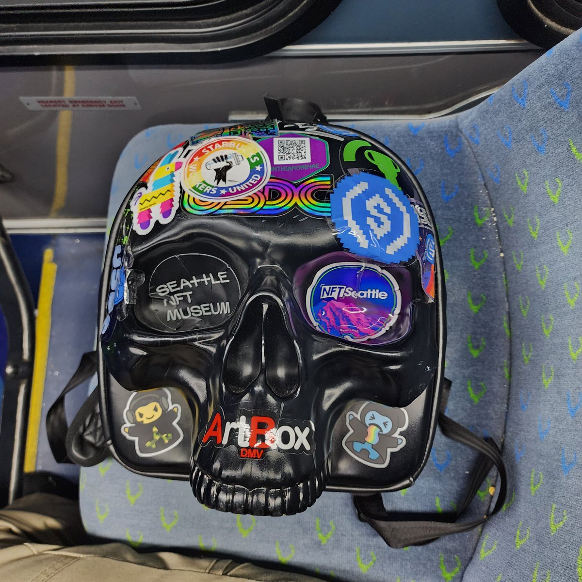 SynthiaNominae's tweet image. Spooky season is HERE!! Can't wait to add even more stickers! ^.^ #skull #stickerbomb #punk