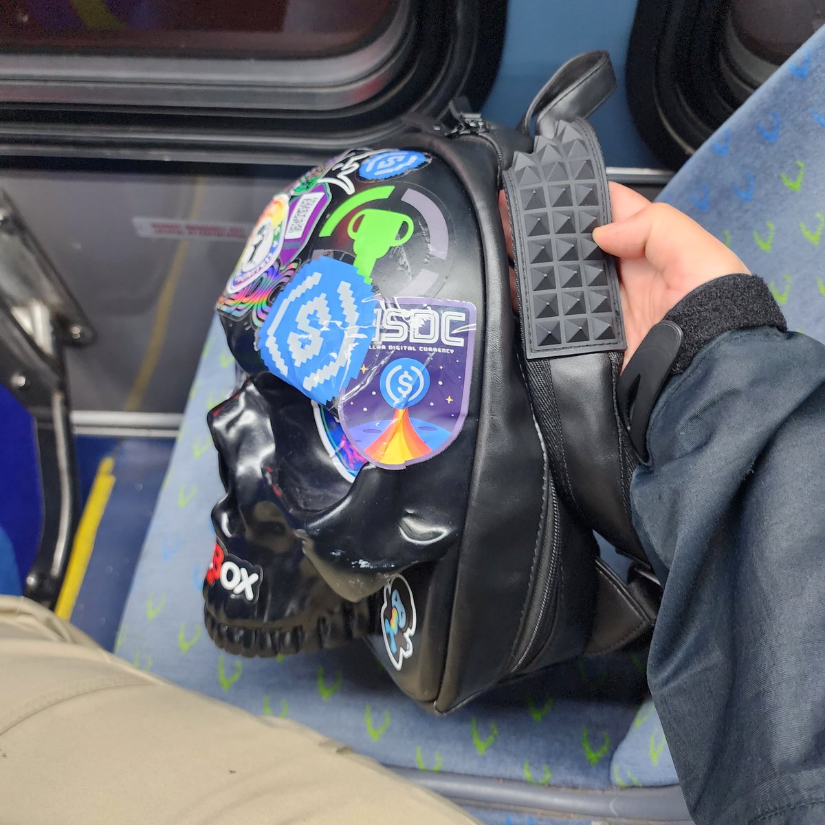 SynthiaNominae's tweet image. Spooky season is HERE!! Can't wait to add even more stickers! ^.^ #skull #stickerbomb #punk