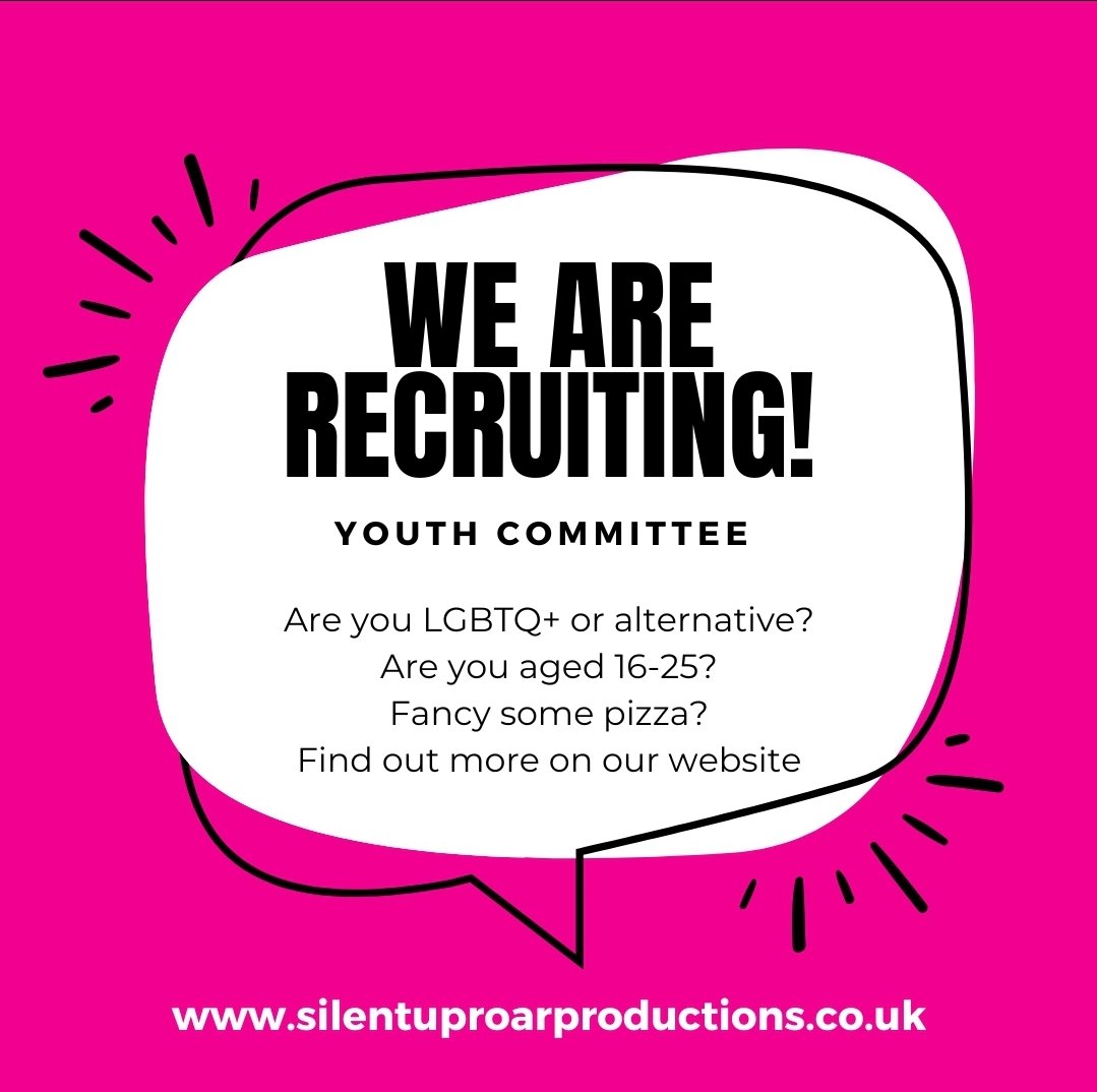 Applications to join our youth committee close next Friday! 🚨 If you're 16-25 and queer or alternative, then we want to hear from you. ✌️ Find out more including what it's all about, what's in it for you and how to apply. silentuproarproductions.co.uk/post/youth-com…
