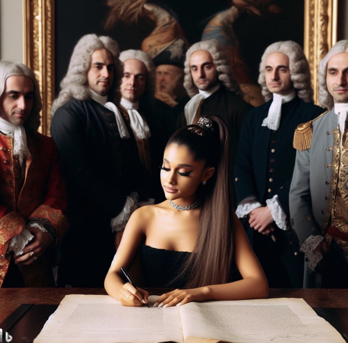 ariana grande signing the treaty of versailles in 1919