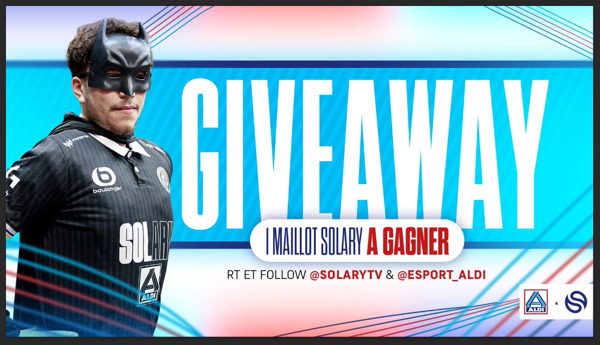 Toi aussi comme  ̷R̷e̷v̷e̷n̷j̷a̷  BATMAN, gagne ton Batmaillot et devient un superhéros grâce à <a href="/Esport_ALDI/">ALDI Esport</a> 🦇

▶️ Follow <a href="/SolaryTV/">Solary</a> et <a href="/Esport_ALDI/">ALDI Esport</a> 
▶️ RT le tweet