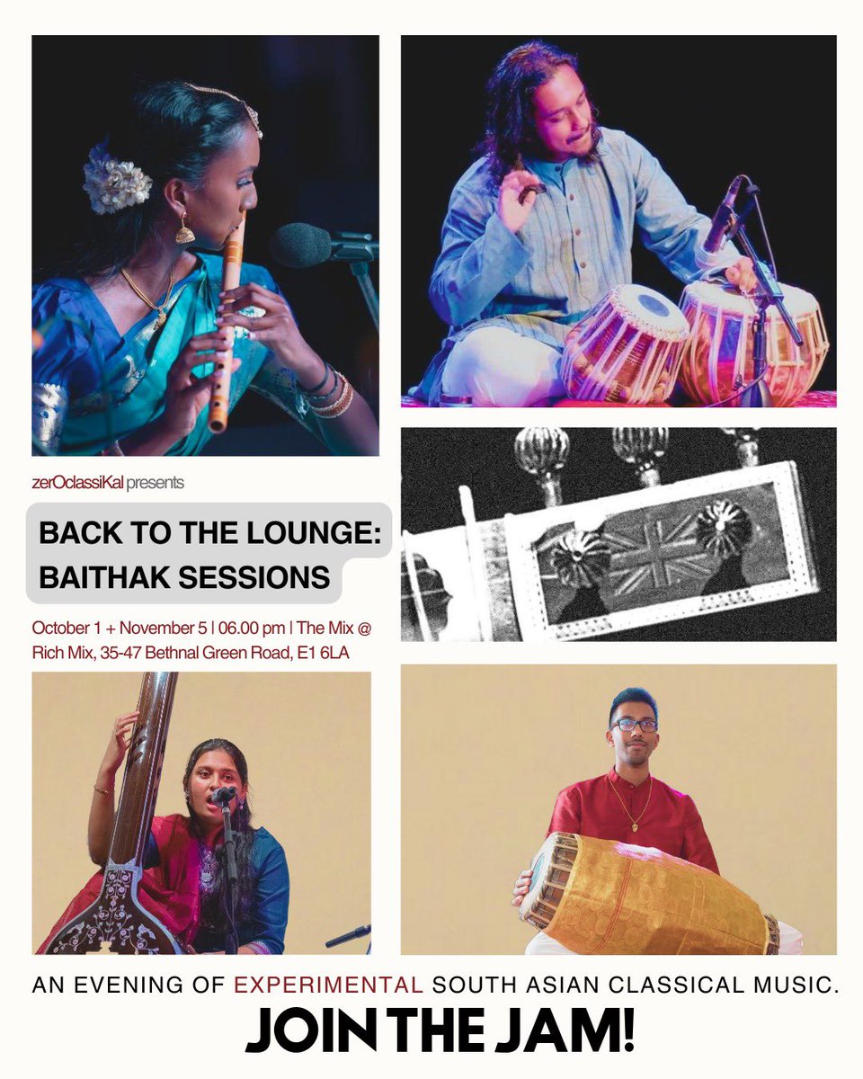 zeroclassikal's tweet photo. Tonight – if you’re an SAC musician, or interested  –join us for a jam after the showcase  of four highly talented emerging musicians.

Tickets still available - only at £6. Link in bio.

#classicalmusic #southasianmusic #jam #london #music #events #baithak #tabla #sitar https://t.co/AjsfokfHgi