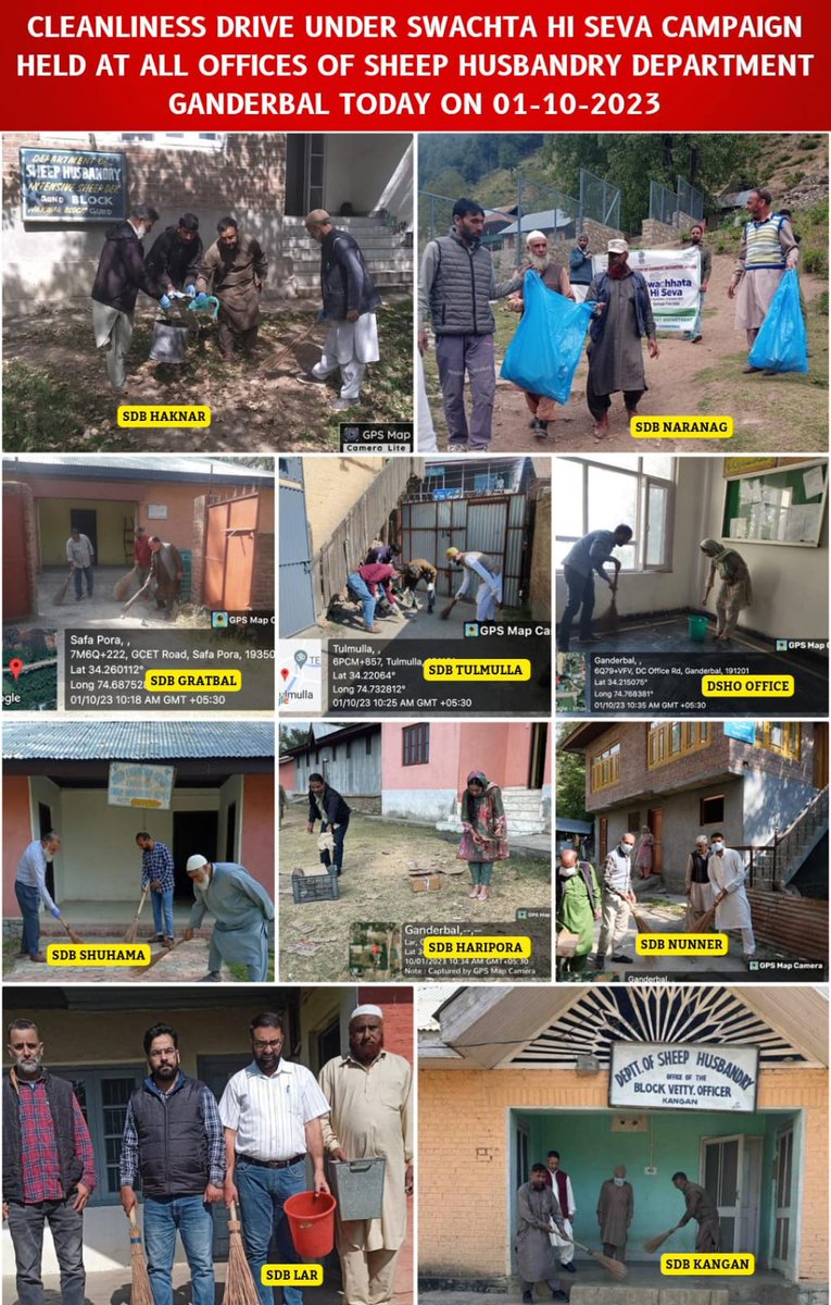 DSHOGanderbal's tweet photo. #SwachhataHiSeva
#Cleanlinessdrive under Swachhata hi Seva Campaign held at all offices of Sheep Husbandry Department Ganderbal today on 01-10-2023 
@dcganderbal 
@DirSHDK 
@diprjk 
@CentreGanderbal https://t.co/r4l9ZGm7ee