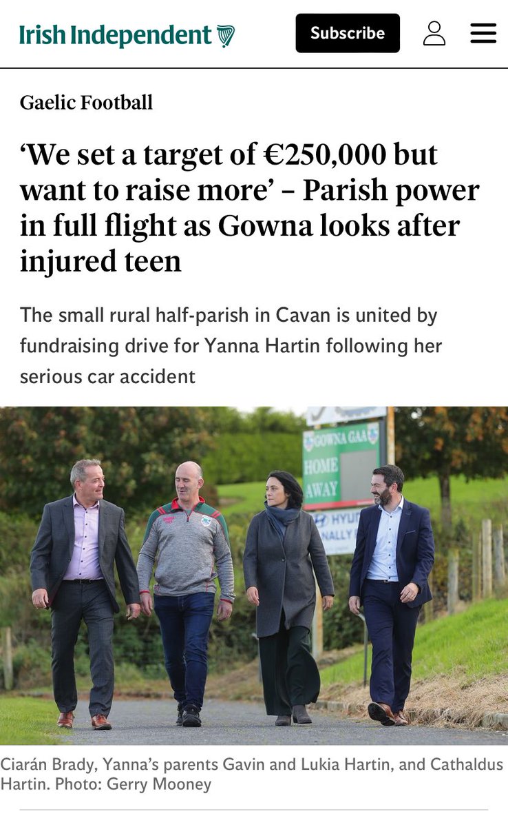 GownaGFC's tweet photo. Article in todays Sunday Independent about the fundraiser Yannas 4 leaf clover for Yanna Hartin
Click on the link to donate 

https://t.co/FWWbLGd8Zz https://t.co/mjoLAYtJvm