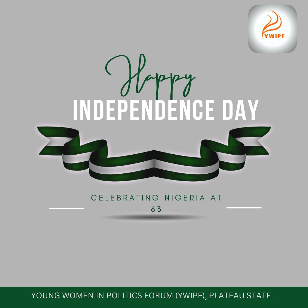 YWIPFplateau's tweet photo. 🇳🇬 Today, we celebrate the rich history, vibrant culture, and resilient spirit of a nation that gained freedom on October 1, 1960.
 Let's reflect on the strides made and the diverse traditions that make Nigeria truly unique. 
As the nation moves forward, may the journey be marked https://t.co/GihfTVBemR