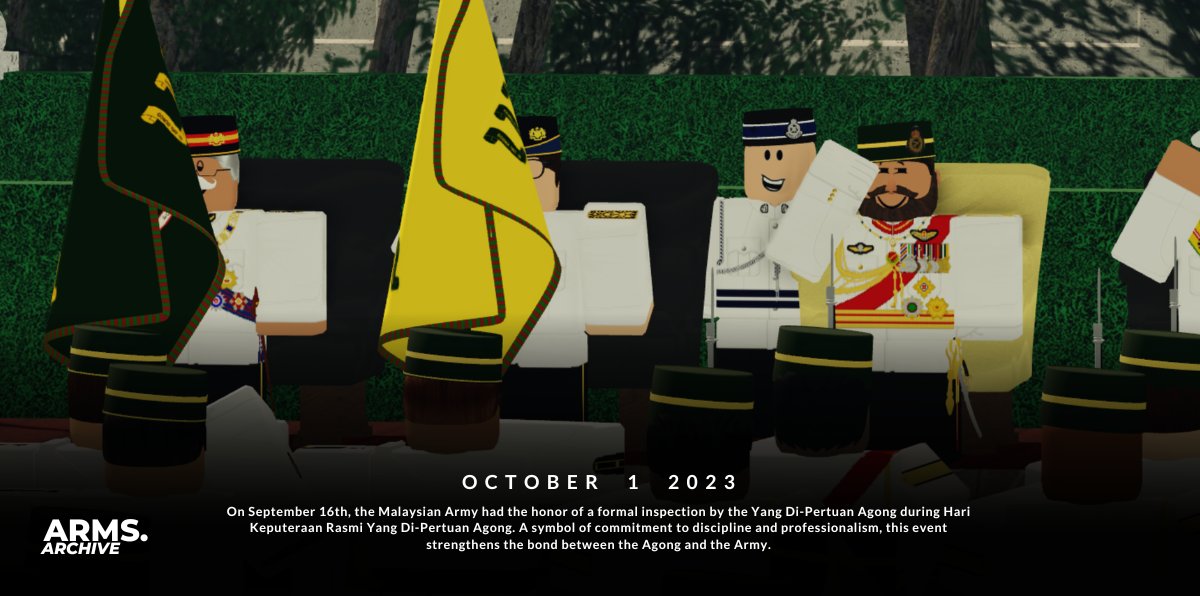 ARMS_RBX's tweet photo. On September 16th, the Malaysian Army had the honor of a formal inspection by the Yang Di-Pertuan Agong during Hari Keputeraan Rasmi Yang Di-Pertuan Agong. A symbol of commitment to discipline and professionalism, this event strengthens the bond between the Agong and the Army. https://t.co/59vbeYf2Gs