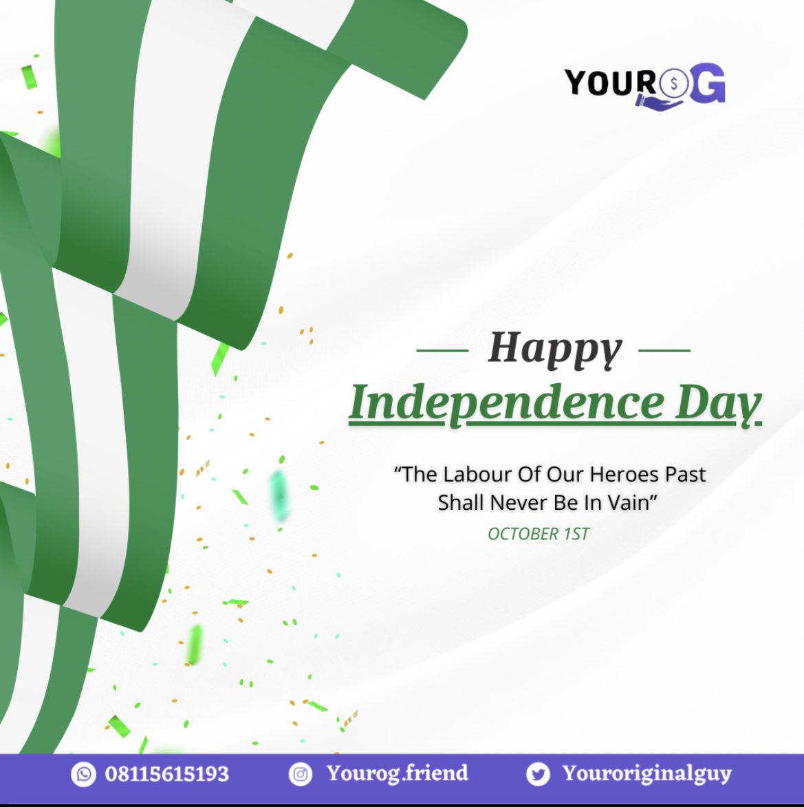 Happy Independence Day, Nigeria🇳🇬💚🤍💜! Let us celebrate this day with joy and pride. We belong to a great nation with a rich history and a bright future. #independenceday #independenceday2023 #independencenigeria #nigeriaat63 #63rdindependence #nigeria63rdindependence