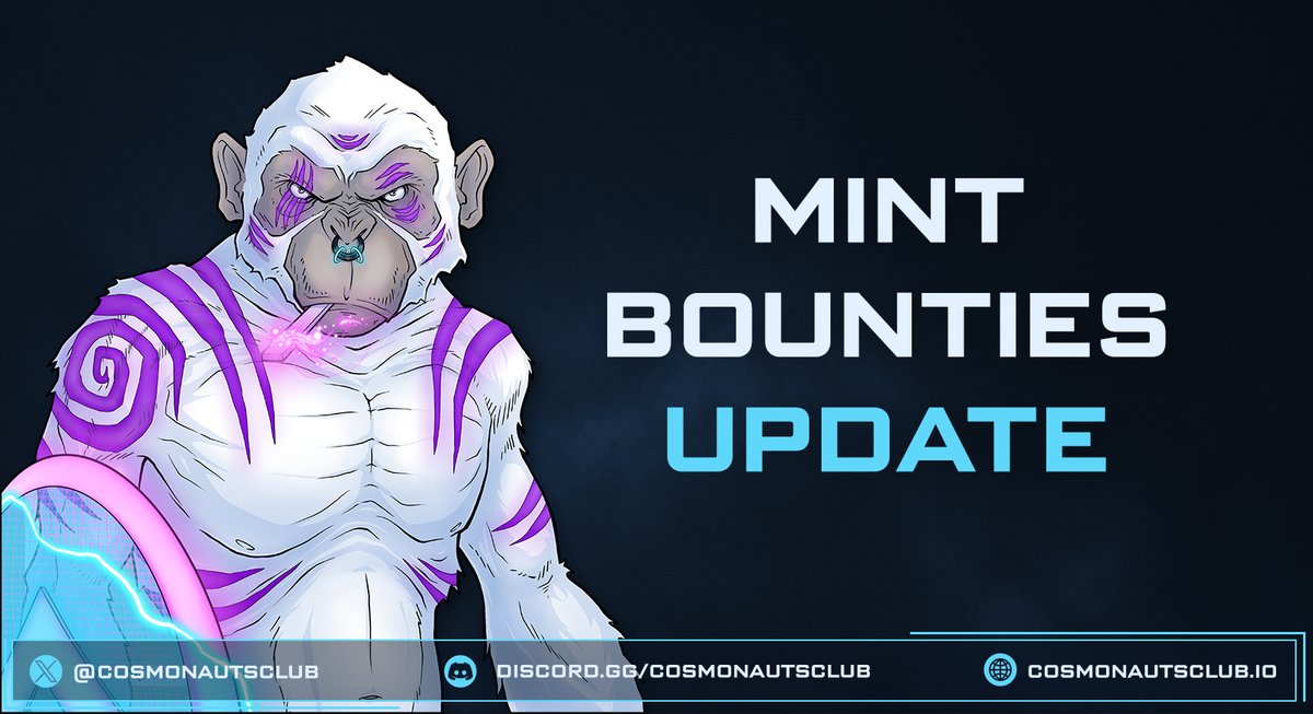 [ MINT BOUNTIES UPDATE ]

Our recent mint incentives have been claimed! 🚀🏆

Which NFTs would you love to see as the next rewards for our Galactic VIP Pass mint? 

Tag your favourite NFT Communities below!