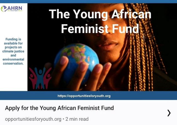 opportunitiesfy's tweet photo. Empower Young African Feminists! Apply for the Young African Feminist Fund today.
This fund uplifts young #feminist movements in 14 #African countries.
Deadline: December 31, 2023
Organization: African #HumanRights Network (#AHRN)
Reference URL: https://t.co/H8ZFDAYjYv
#Young https://t.co/jxWsUJXmb2