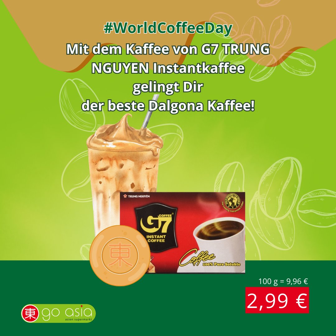 officialgoasia's tweet photo. Heute ist auch #WorldCoffeeDay und wir feiern die Vielfalt des Kaffees! ☕️
Kennt Ihr schon #Kaffee aus #Vietnam? Damit kann man perfekt #Dalgona Kaffee kreieren 🙌
Entdecke diese und weitere Kaffeeprodukte im #goasiaSupermarkt oder unter https://t.co/3as2iiWpfZ🛒
#asiatischgut https://t.co/ueOGwGutsu
