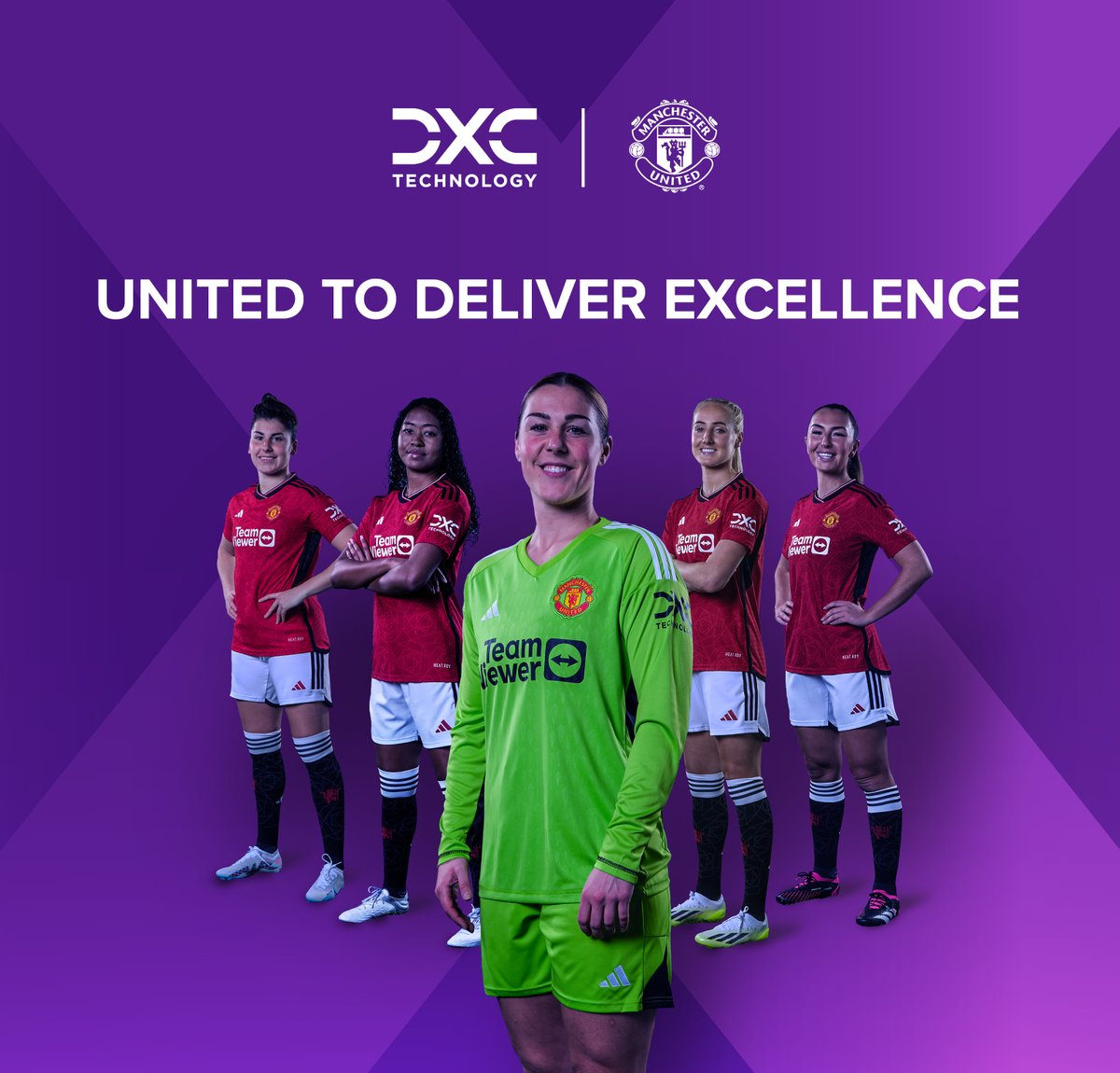DXCTechnology's tweet photo. We're thrilled to welcome back the legendary @ManUtdWomen's team and continue our digital transformation partnership! β½ Let's start the new season and bring home the wins. Are you ready to stand #ShoulderToShoulder with us? π£π΄ https://t.co/YoJVCfpsE8
#DXCUnited #MUFC #TeamDXC https://t.co/KrArNoZ7nR