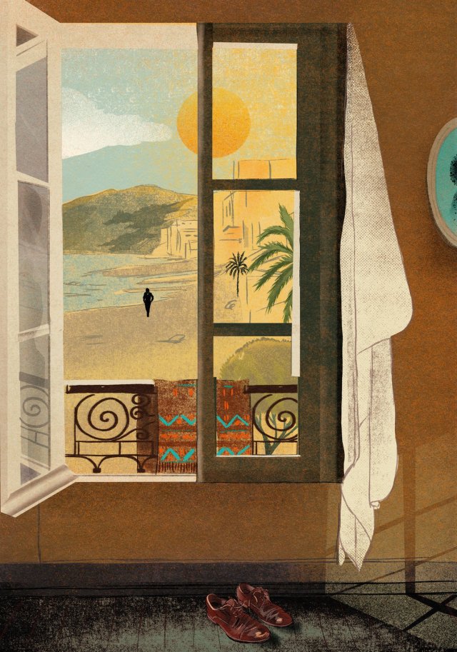 fraveris's tweet photo. Art by Kateřina Boudriot Bažantová. 
Cover illustration for L'Étranger (The Stranger) 
by Albert Camus. https://t.co/FKHJMUgNx5
